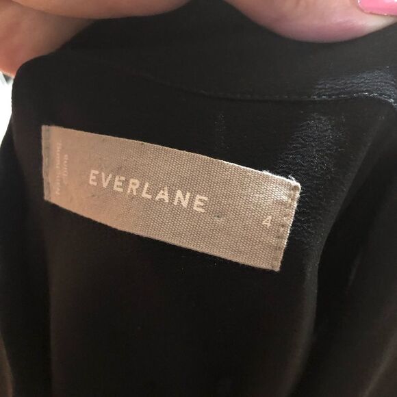 Everlane The Clean Silk Relaxed Button Down Shirt Black - 4 - Picture 13 of 14